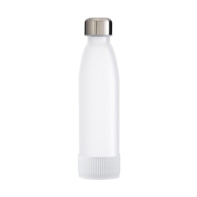 Trinkflasche RETUMBLER-TOULON GLASS, weiß, Sleeve weiß