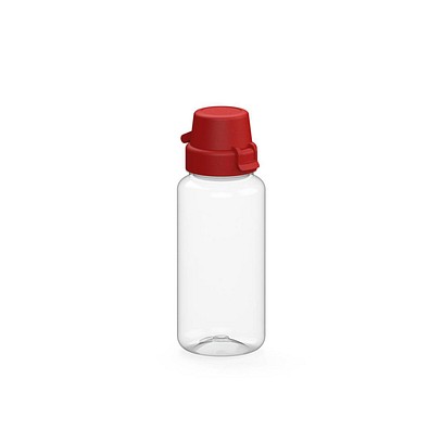 Trinkflasche School, 400 ml, RENEW, transparent/standard-rot