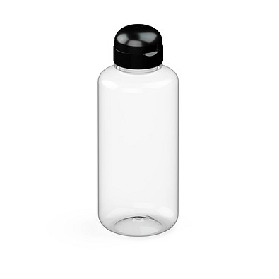 Trinkflasche Sports, 1 l, RENEW, transparent/schwarz