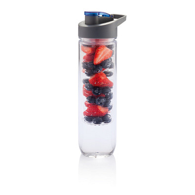 XD COLLECTION Wasserflasche mit Aromafach, 800 ml, blau