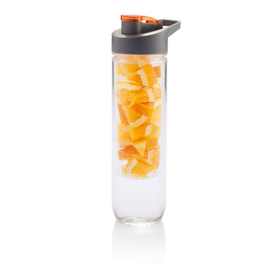 XD COLLECTION Wasserflasche mit Aromafach, 800 ml, orange XD COLLECTION Wasserflasche mit Aromafach, 800 ml, orange