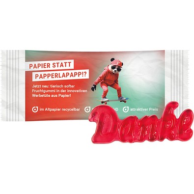 Trolli Fruchtgummi "Danke", recyclefähigem Papier, weiß, inkl. Druck