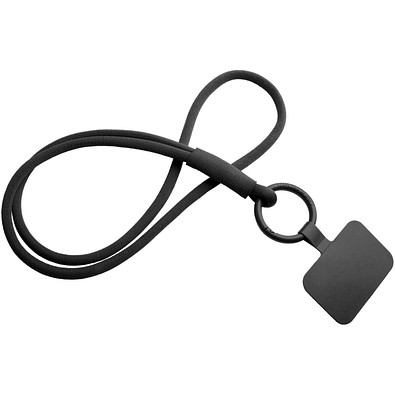 Tubyard Lanyard mit Telefonhalterung und elastischem Band, schwarz