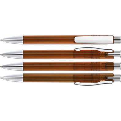 uma® CANDY transparent M SI Druckkugelschreiber, braun