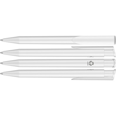 uma® HAPPY RECY Druckkugelschreiber, weiss