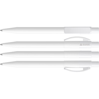 uma® PIXEL RECY Druckkugelschreiber, weiss