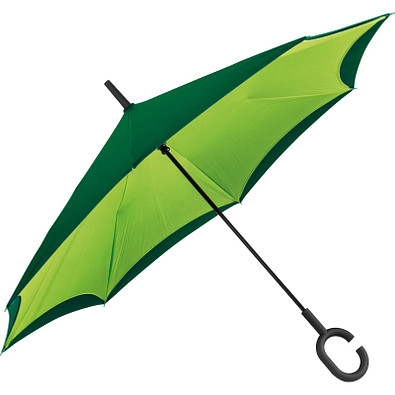 Umklappbarer Regenschirm aus 190T Pongee mit Griff zum Einhängen am Handgelenk, apfelgrün