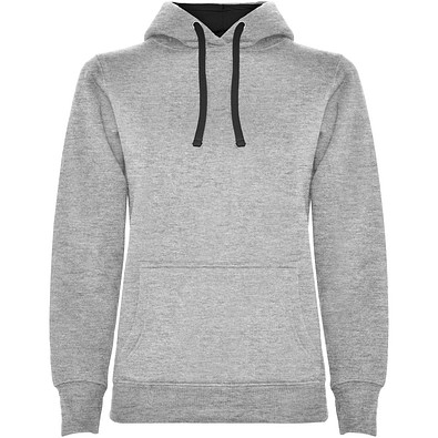 Urban Kapuzenpullover für Damen, Marl Grey/schwarz, XL