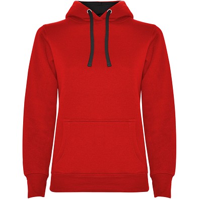 Urban Kapuzenpullover für Damen, rot/schwarz, XL