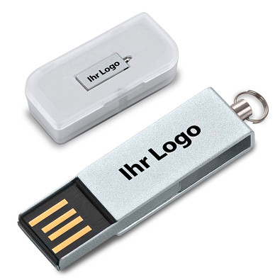 Mini-USB-Stick Swing, 8 GB, silber