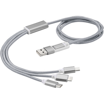 Versatile 5-in-1-Ladekabel, silber