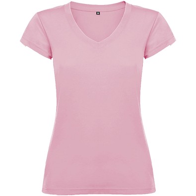 Victoria T-Shirt mit V-Ausschnitt für Damen, hellrosa, M