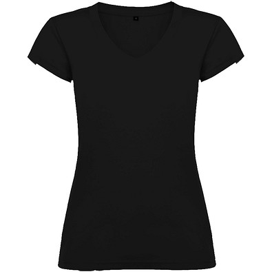 Victoria T-Shirt mit V-Ausschnitt für Damen, schwarz, M