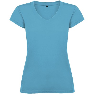 Victoria T-Shirt mit V-Ausschnitt für Damen, türkis, 2XL