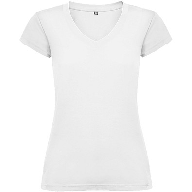 Victoria T-Shirt mit V-Ausschnitt für Damen, weiss, M