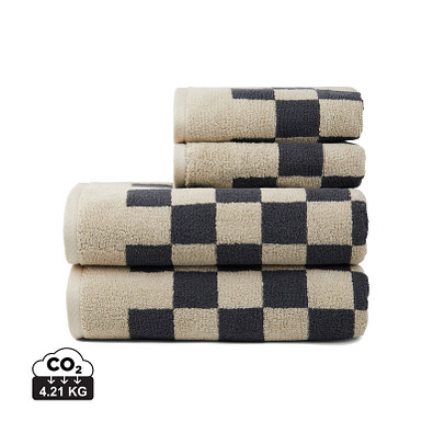 VINGA Elba Handtuch aus OCS Bio-Baumwolle, 4er-Set, grau, beige