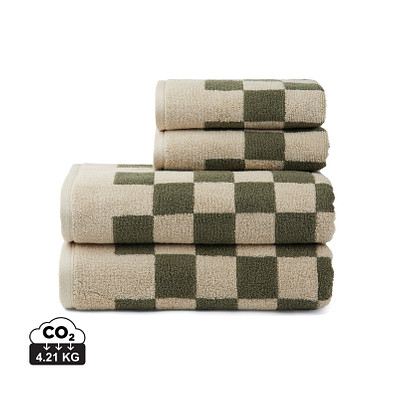 VINGA Elba Handtuch aus OCS Bio-Baumwolle, 4er-Set, grün, beige