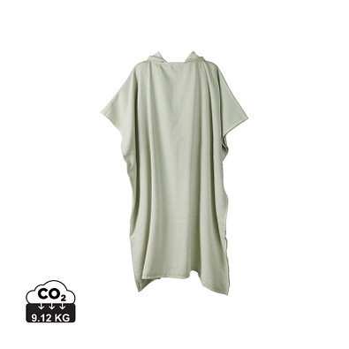 VINGA Tolo Hamam Frottee Strandponcho, grün, off white