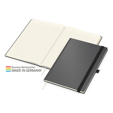 Geiger-Notes Vision-Book Creme Bestseller Notizbuch A4, anthrazit inkl. Prägung schwarz-glänzend