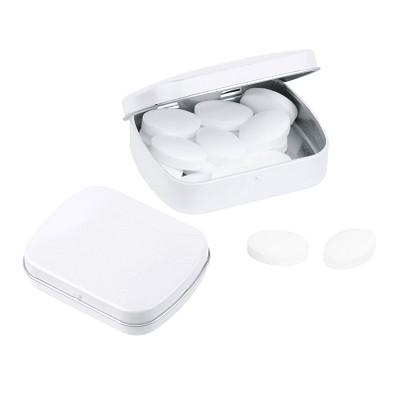 VIVIL Mini-Pfefferminz-Dose, eckig, weiß