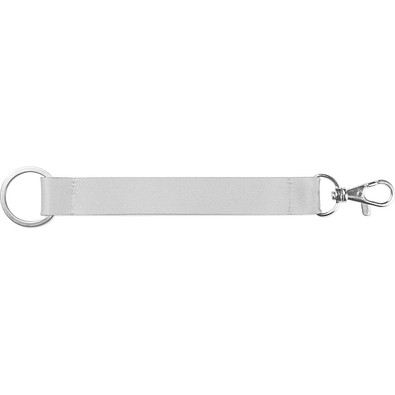 WALSALL. SET Lanyard SUBLIMATION Short II DUO (20 mm) aus recyceltem Polyester (100% rPET) mit Ø 32 mm Ring und 20 mm Schnappkarabiner, 301 - Weiß