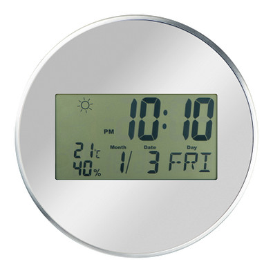 Wanduhr mit Digitaldisplay , grau