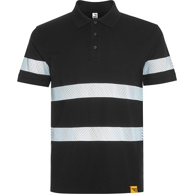 Warnschutz-Industriepolo mit Reflexstreifen, S, BLACK