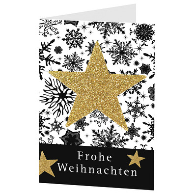 Grußkarte Weihnachten, Motiv Goldstern, Danke an Partner