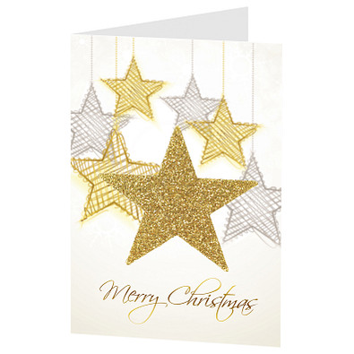 Grußkarte Weihnachten, Motiv Sterne, Danke an Mitarbeiter
