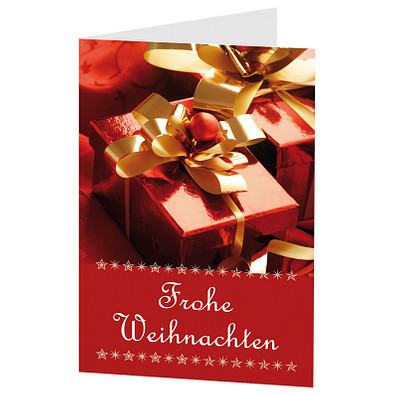 Grußkarte Weihnachten, Motiv Weihnachtsgeschenke, Danke an Mitarbeiter
