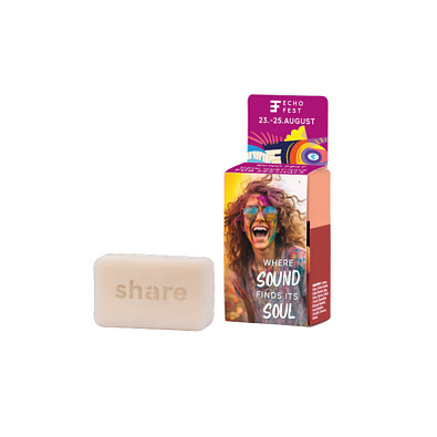 Werbecover, share feste Seife, inkl. Druck