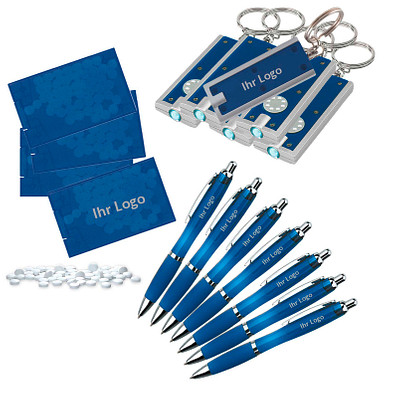 Werbe-Sparset, 150-tlg., inkl. Druck, blau Werbe-Sparset, 150-tlg., inkl. Druck, blau