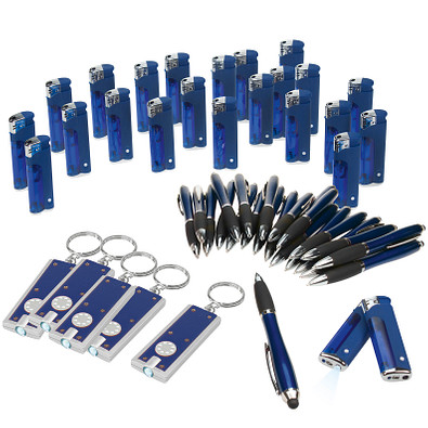 Werbe-Sparset, 350-tlg. blau, inkl. Druck in silber