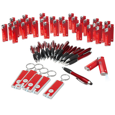Werbe-Sparset, 350-tlg. rot, inkl. Druck in silber
