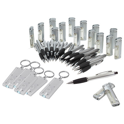 Werbe-Sparset, 350-tlg., silber, inkl. Druck in schwarz