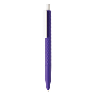 XD COLLECTION Druckkugelschreiber X3 mit Smooth-Touch, blaue Mine, lila/weiß