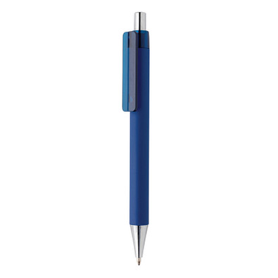 XD COLLECTION Druckkugelschreiber X8 mit Smooth-Touch, blaue Mine, dunkelblau