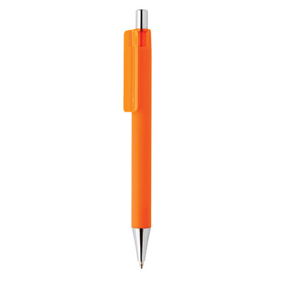XD COLLECTION Druckkugelschreiber X8 mit Smooth-Touch, blaue Mine, orange