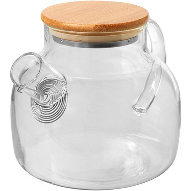 Zen Teekanne mit Sieb und Deckel aus Bambus, transparent