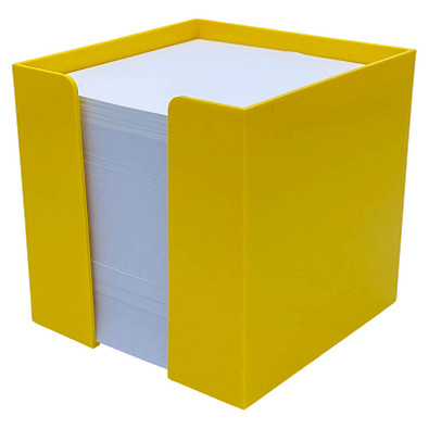 Zettelbox, 10 x 10 x 10 cm, gelb