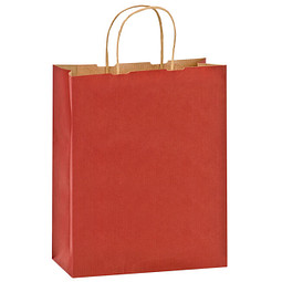 Papier-Tragetasche gerippt, 24 x 32 x 11 cm, rot