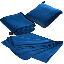 Fleecedecke/-kissen 2 in 1, blau