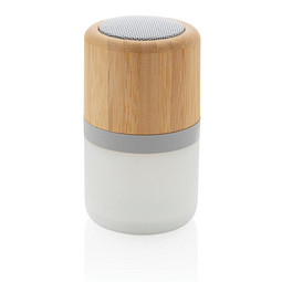 XD COLLECTION farbwechselnder Lautsprecher aus Bambus 3W, weiß