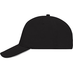 5-Panel Sandwich-Cap, schwarz/weiß