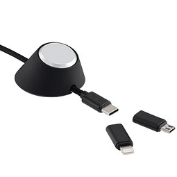 6-in-1 Ladekabel inkl. Kabelhalter REEVES-CONVERTICS DESKTOP, schwarz