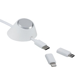 6-in-1 Ladekabel inkl. Kabelhalter REEVES-CONVERTICS DESKTOP, silber