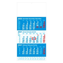 Geiger-Notes Maxi-3-Monats-Wandkalender 2026, blau/weiß