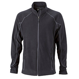 JAMES & NICHOLSON Unisex Fleecejacke, schwarz, L