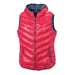 JAMES & NICHOLSON Damen Daunenweste, rot/dunkelblau, M