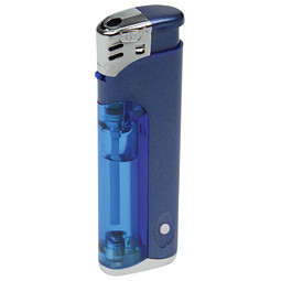 Piezo LED-Feuerzeug Light Fire, blau-metallic